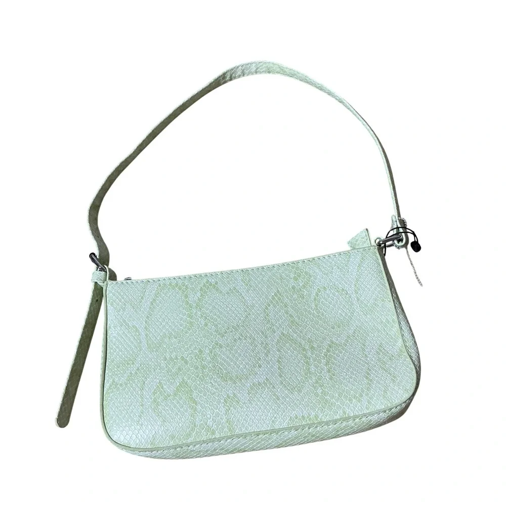 Cotton On Lime Green Snakeskin Baguette Shoulder Bag‎ 90s Y2K Recycled Plastic